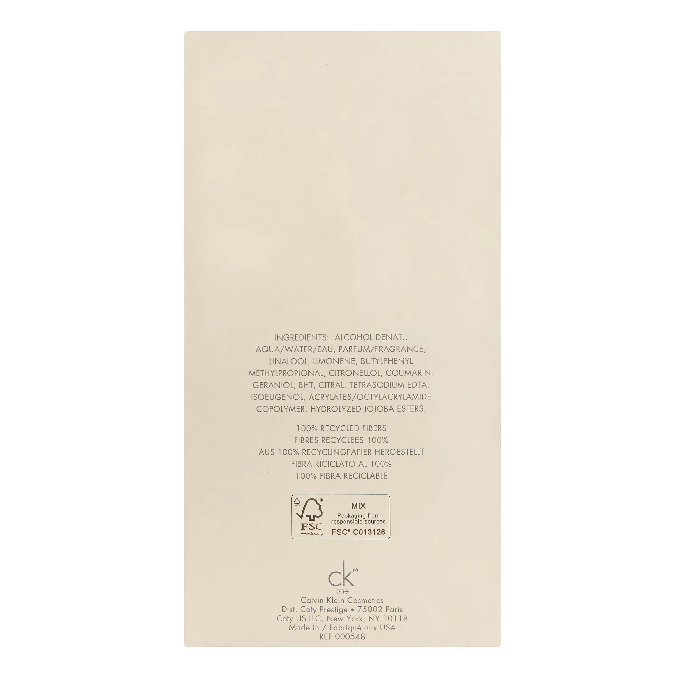 calvin klein toilette perfume spray side view